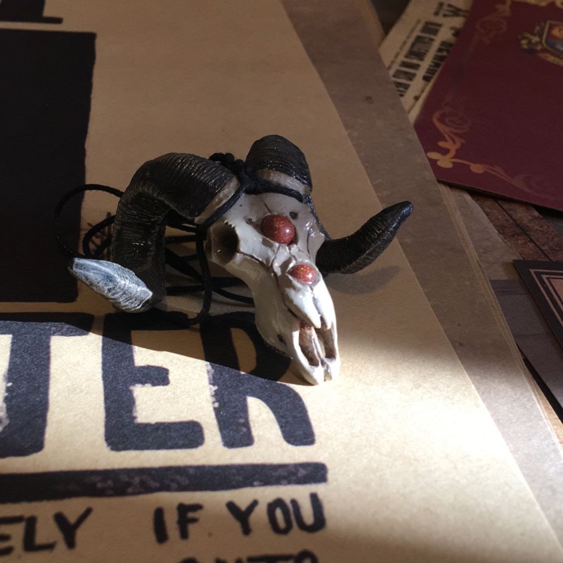 Magical altar decor – ram skull pendant with horns