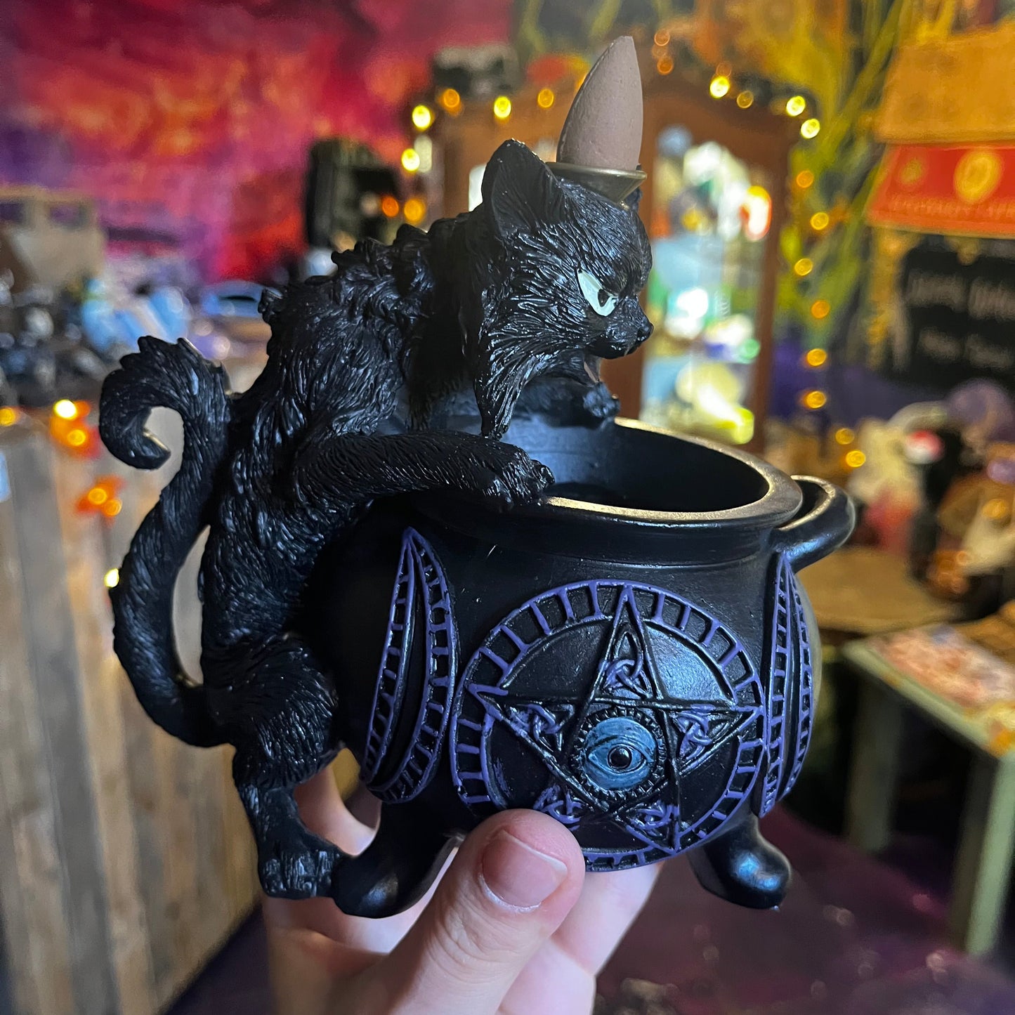 Nemesis Now Black Cat Backflow Incense Burner Halloween Decor Riga