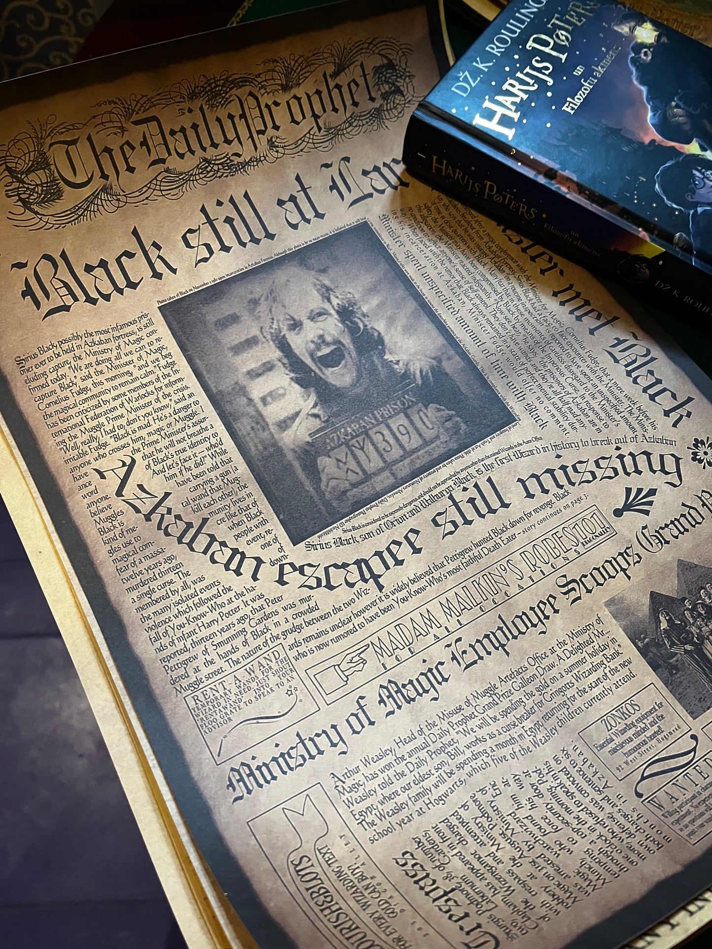 Harry Potter Sirius Black wanted poster design 1 collectible print Riga