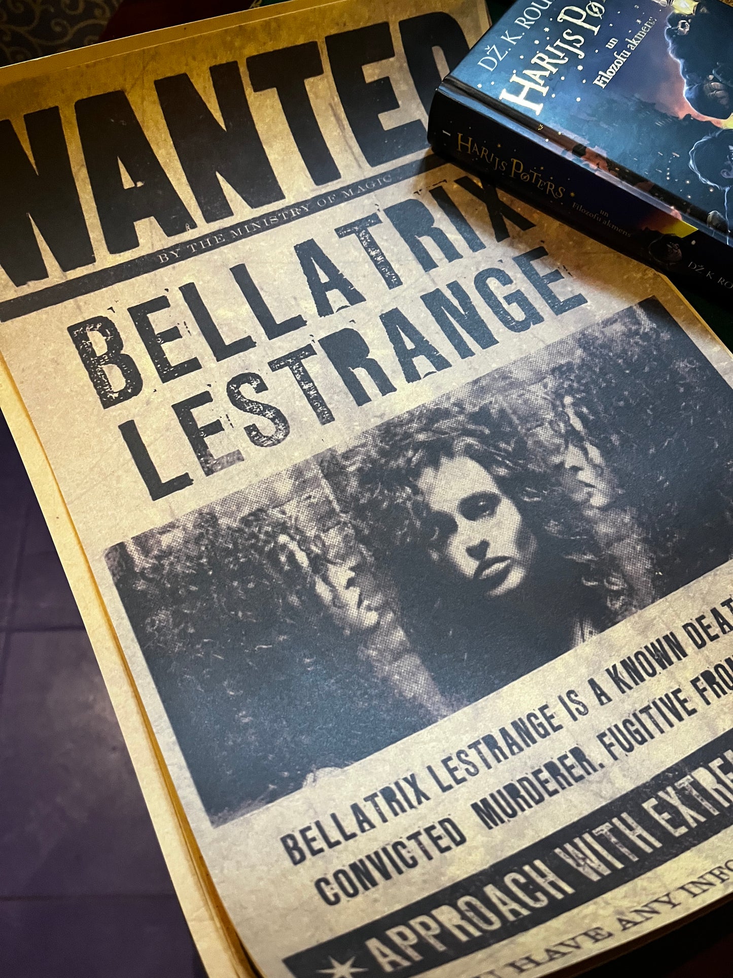 Harry Potter Bellatrix Lestrange wanted poster collectible print Riga