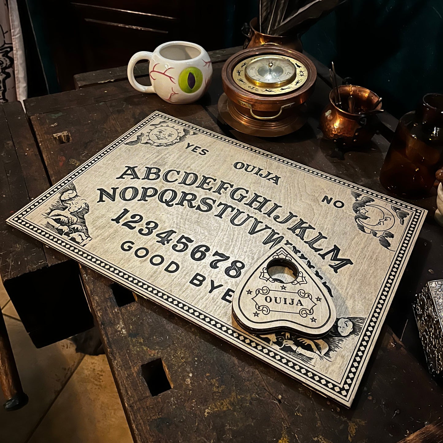 Interactive Spirit Board horror quests. Escape Room Prop, real talking board