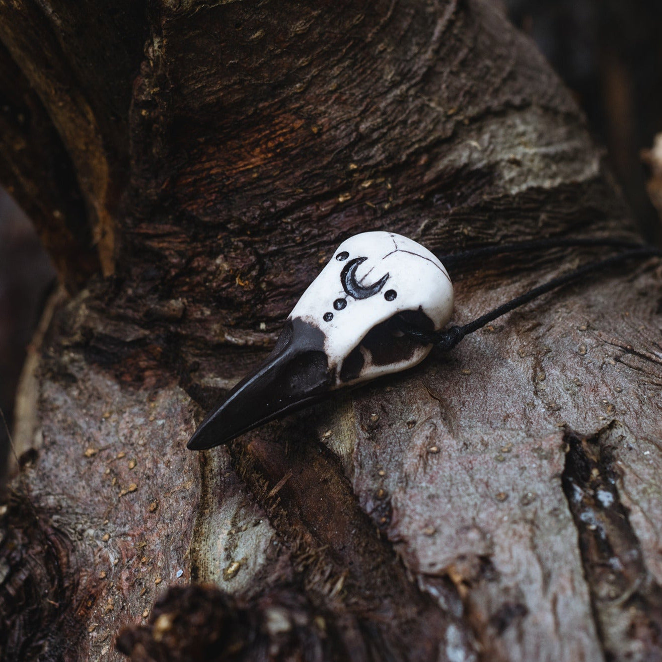 Mystical raven skull pendant – handmade jewelry Riga