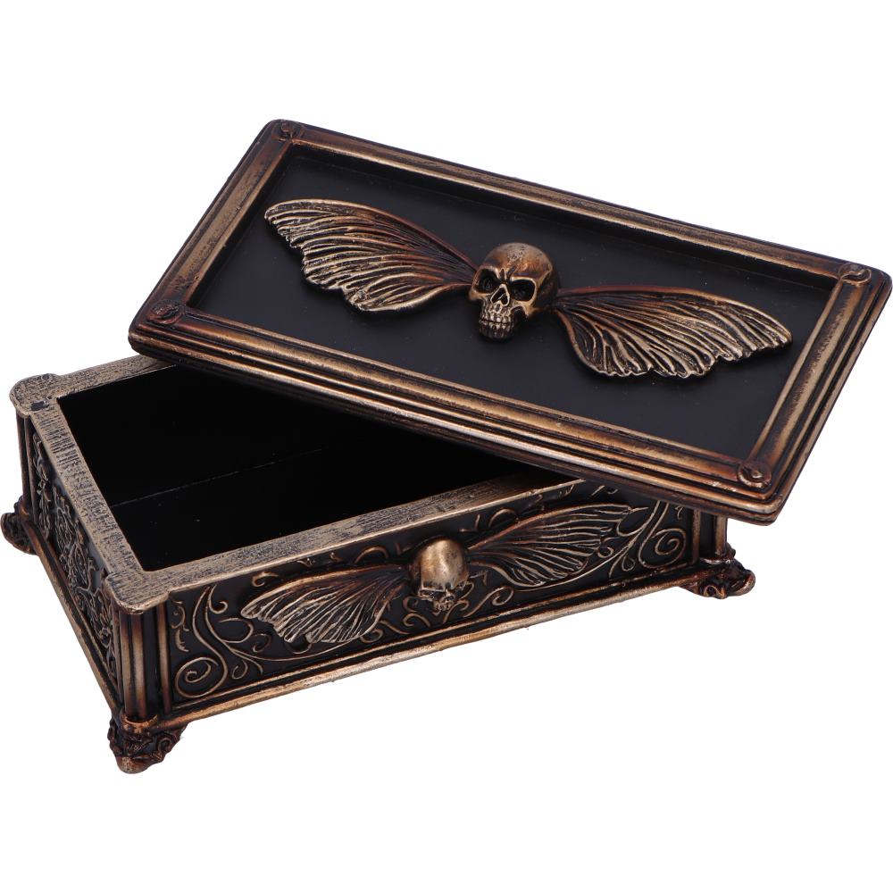 Death’s Head Moth Treasure Box 14.5cm – Gothic Bronze Trinket Chest