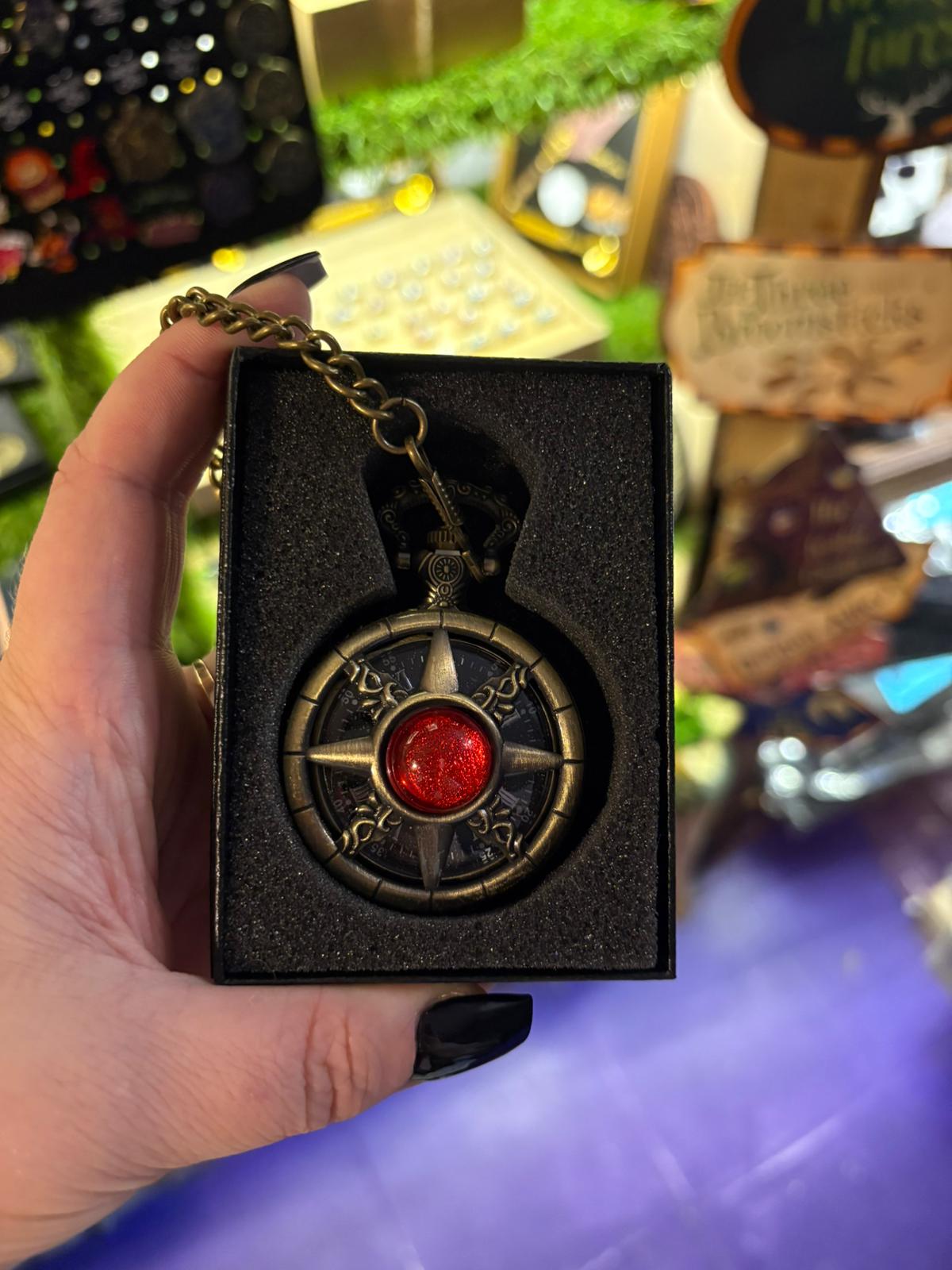 Vintage pocket watch Red, quartz mechanism, Riga