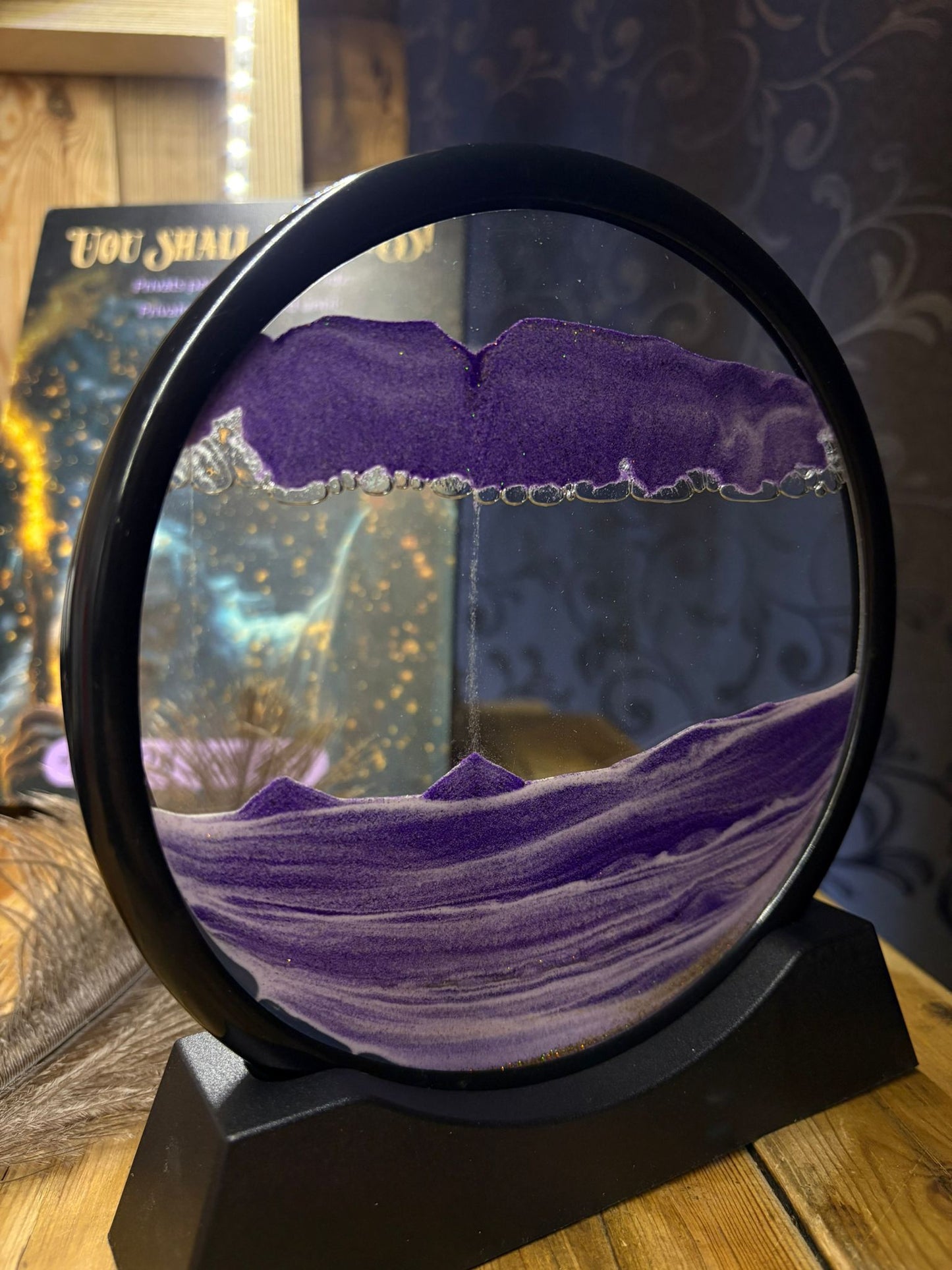Round kinetic sandscape artwork