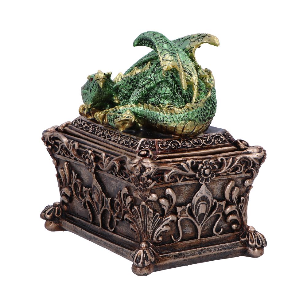 Guardian of the Hoard Dragon Box 13cm – Golden Gothic Trinket Chest