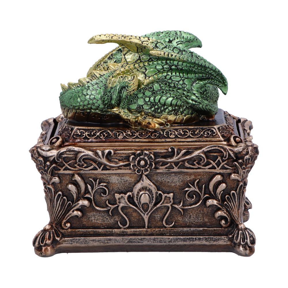 Guardian of the Hoard Dragon Box 13cm – Golden Gothic Trinket Chest