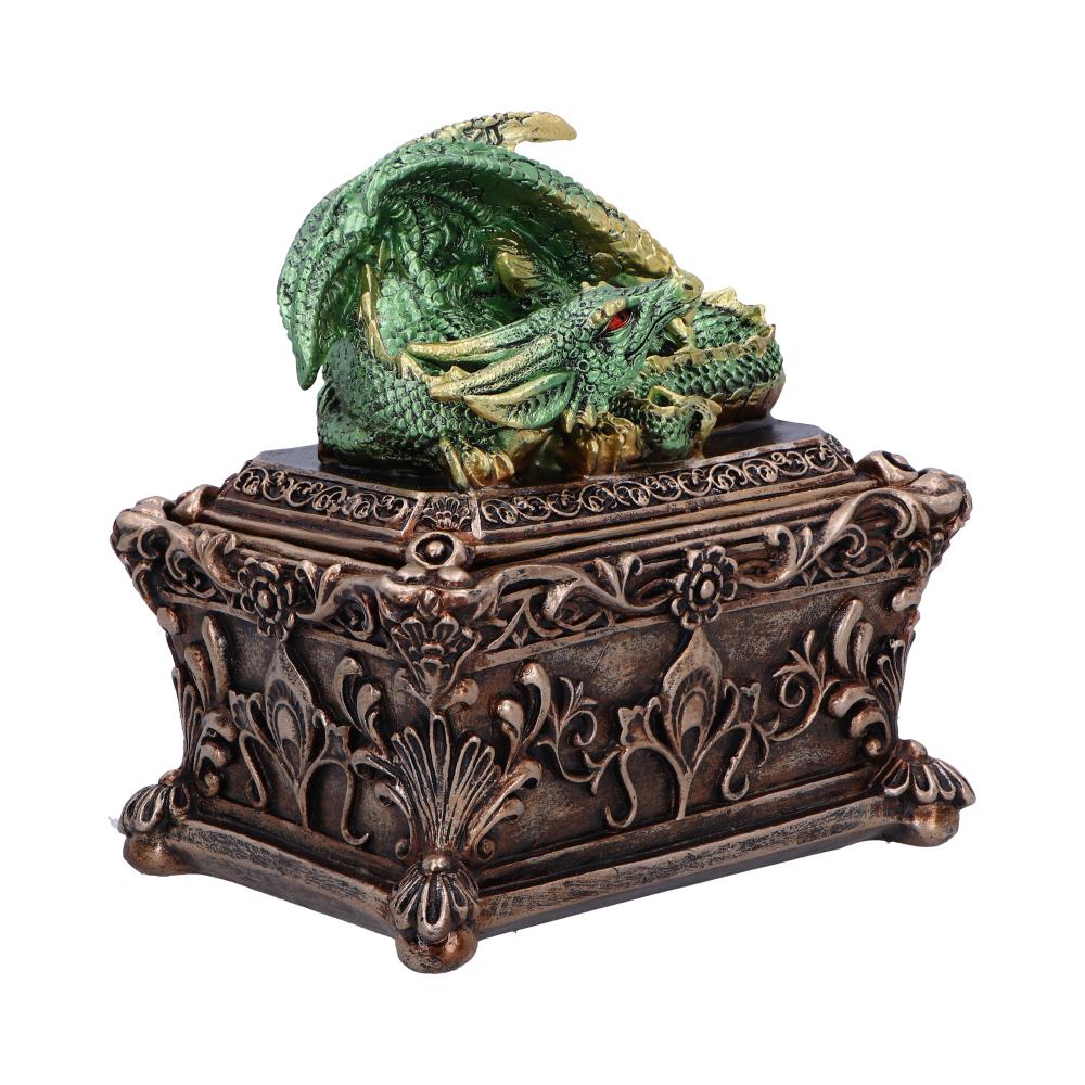 Guardian of the Hoard Dragon Box 13cm – Golden Gothic Trinket Chest