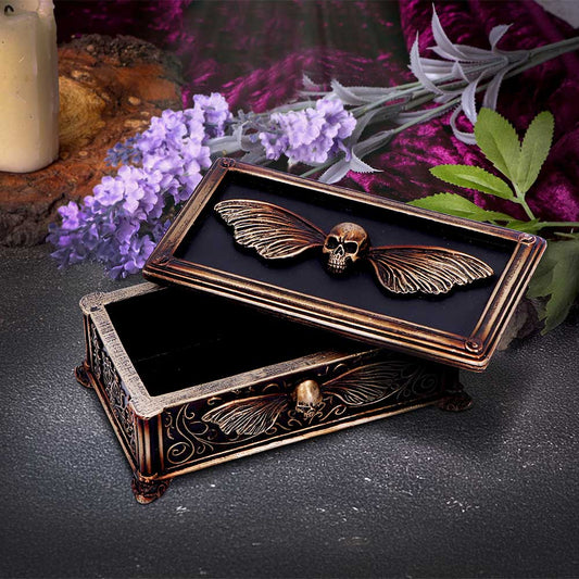 Death’s Head Moth Treasure Box 14.5cm – Gothic Bronze Trinket Chest