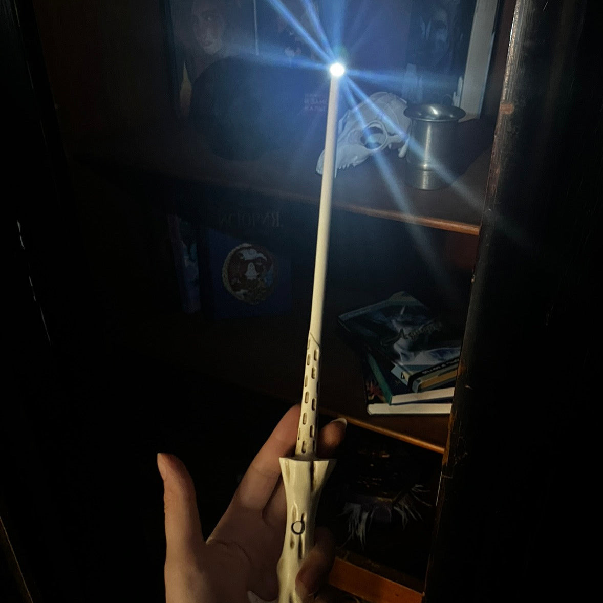 Magic wand with flashlight in a gift box